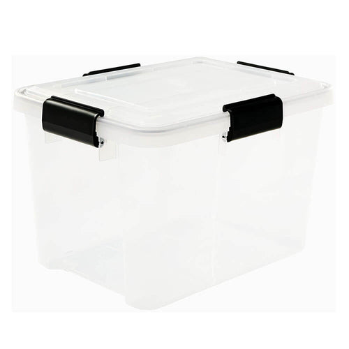 Load image into Gallery viewer, Iris Ohyama, Air tight storage boxes, 20 L, with 4 clips, stackable, garage, cellar, attic - Air Tight Box AT-SD - Transparent
