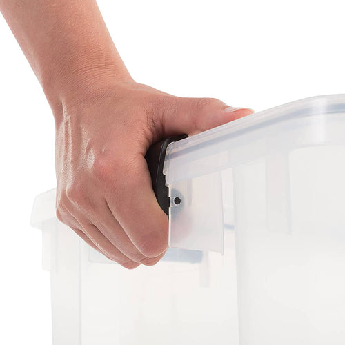 Load image into Gallery viewer, Iris Ohyama, Air tight storage boxes, 20 L, with 4 clips, stackable, garage, cellar, attic - Air Tight Box AT-SD - Transparent
